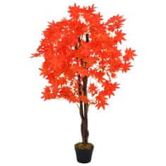 Greatstore Umetna rastlina javorjevo drevo z loncem rdeča 120 cm