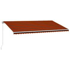 Vidaxl Ročno zložljiva tenda 600x300 cm oranžna in rjava