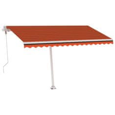 Vidaxl Prostostoječa avtomatska tenda 450x300 cm oranžna/rjava