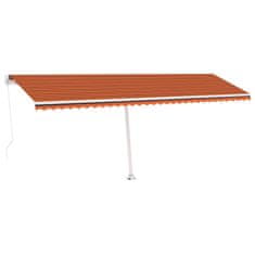 Vidaxl Prostostoječa ročno zložljiva tenda 600x300 cm oranžna/rjava