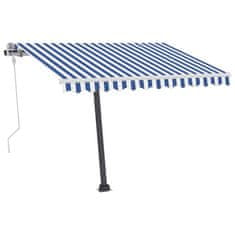 Vidaxl Prostostoječa ročna zložljiva tenda 350x250 cm modra/bela