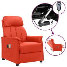 Vidaxl Električni zložljivi masažni stol, rdeč, umetno usnje
