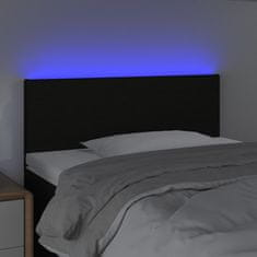 Vidaxl LED posteljno vzglavje črno 90x5x78/88 cm blago