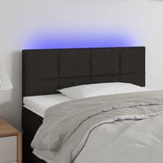 Vidaxl LED posteljno vzglavje črno 90x5x78/88 cm blago