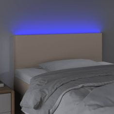 Vidaxl LED posteljno vzglavje kapučino 90x5x78/88 cm umetno usnje