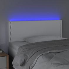 Vidaxl LED posteljno vzglavje belo 90x5x78/88 cm umetno usnje