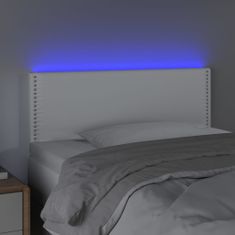 Vidaxl LED posteljno vzglavje belo 100x5x78/88 cm umetno usnje