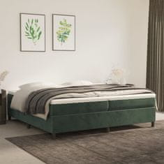 Vidaxl Box spring posteljni okvir temno zelen 200x200 cm žamet