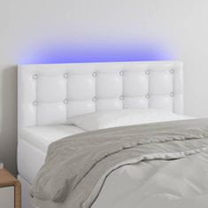 Vidaxl LED posteljno vzglavje belo 80x5x78/88 cm umetno usnje