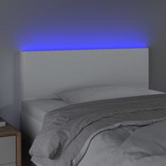 Vidaxl LED posteljno vzglavje belo 100x5x78/88 cm umetno usnje