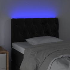 Vidaxl LED posteljno vzglavje črno 80x7x78/88 cm žamet