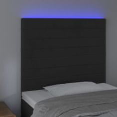 Vidaxl LED posteljno vzglavje črno 100x5x118/128 cm žamet