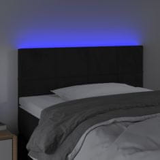 Vidaxl LED posteljno vzglavje črno 90x5x78/88 cm žamet