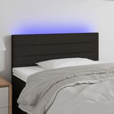 Vidaxl LED posteljno vzglavje črno 90x5x78/88 cm blago