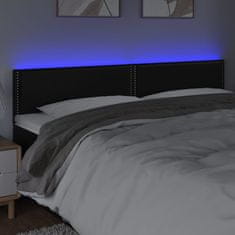 Vidaxl LED posteljno vzglavje črno 180x5x78/88 cm umetno usnje