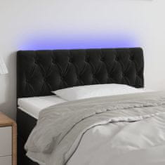 Vidaxl LED posteljno vzglavje črno 90x7x78/88 cm žamet