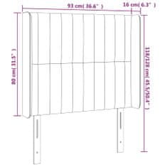 Vidaxl LED posteljno vzglavje modro 93x16x118/128 cm blago