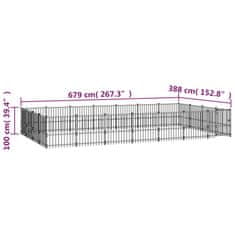 Vidaxl Zunanji pasji boks jeklo 26,35 m²