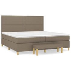 Vidaxl Box spring postelja z vzmetnico taupe 200x200 cm blago