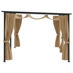 Vidaxl 313900 Gazebo with Curtains 6x3 m Taupe Steel (not for individual sales / blocked all in blockcades)