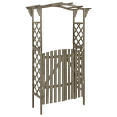 Greatstore Pergola z vrati 116x40x204 cm siva trden les jelke