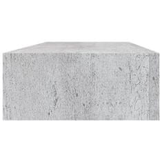 Vidaxl Stenska polica s predalom betonsko siva 60x23,5x10 cm mediapan