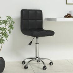Vidaxl Vrtljiv pisarniški stol črno umetno usnje