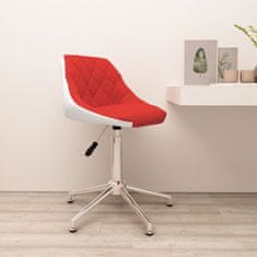 Vidaxl Vrtljivi pisarniški stol, rdeča in bela barva, umetno usnje