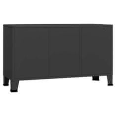 Vidaxl Komoda črna 105x35x62 cm kovina in steklo