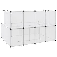 Greatstore Ograda za male živali prozorna 143x107x93 cm PP in jeklo