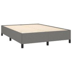 Vidaxl Box spring posteljni z vzmetnico temno siv 140x190 cm blago