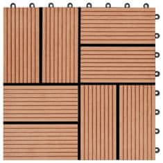 Vidaxl Talne plošče 11 kosov WPC 30x30 cm 1 m² barva tikovine