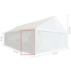 Vidaxl PVC stranska plošča, za šotor, 2x2 m, bela, 550 g/m2