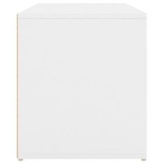 Greatstore Klop za hodnik 80x40x45 cm bela iverna plošča