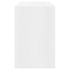 Vidaxl Pisalna miza visok sijaj bela 101x50x76,5 cm iverna plošča