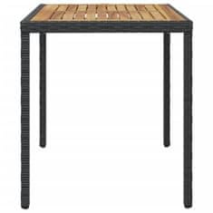 Vidaxl Vrtna miza črna in rjava 123x60x74 cm trden akacijev les
