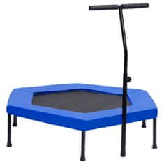 Vidaxl Fitnes trampolin z ročajem in varnostno oblogo šestkoten 122 cm