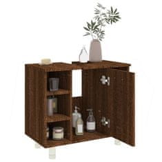 Vidaxl Kopalniška omarica rjav hrast 60x32x53,5 cm inženirski les