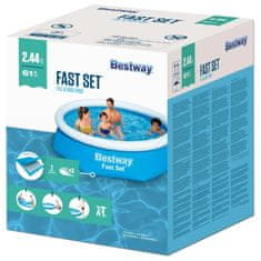 Vidaxl Bestway napihljiv bazen Fast Set, okrogel, 244 x 66 cm, 57265