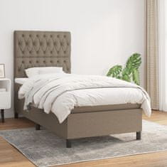 Vidaxl Box spring postelja z vzmetnico taupe 100x200 cm blago