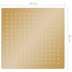 Vidaxl Tuš glava nerjaveče jeklo 30x30 cm kvadratna zlata