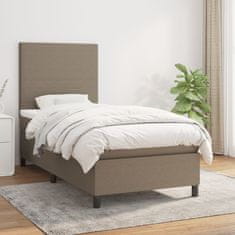 Vidaxl Box spring postelja z vzmetnico taupe 100x200 cm blago