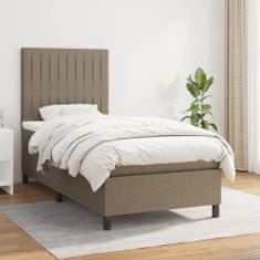 Vidaxl Box spring postelja z vzmetnico taupe 100x200 cm blago