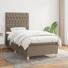 Vidaxl Box spring postelja z vzmetnico taupe 90x190 cm blago