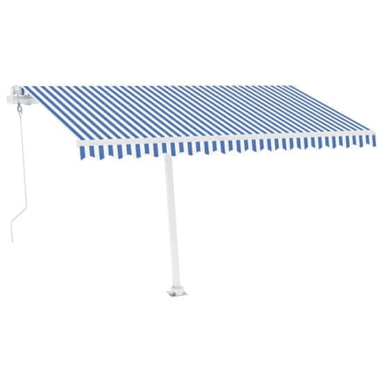 Vidaxl Prostostoječa avtomatska tenda 400x300 cm modra/bela