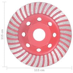 Vidaxl Diamantna plošča za brušenje s turbom 115 mm