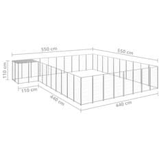 Vidaxl Pasji boks srebrn 25,41 m² jeklo