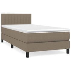 Vidaxl Box spring postelja z vzmetnico taupe 80x200 cm blago