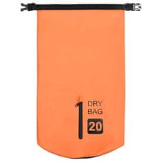 Vidaxl Torba Dry Bag z zadrgo oranžna 20 L PVC