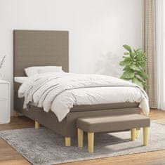 Vidaxl Box spring postelja z vzmetnico taupe 90x190 cm blago